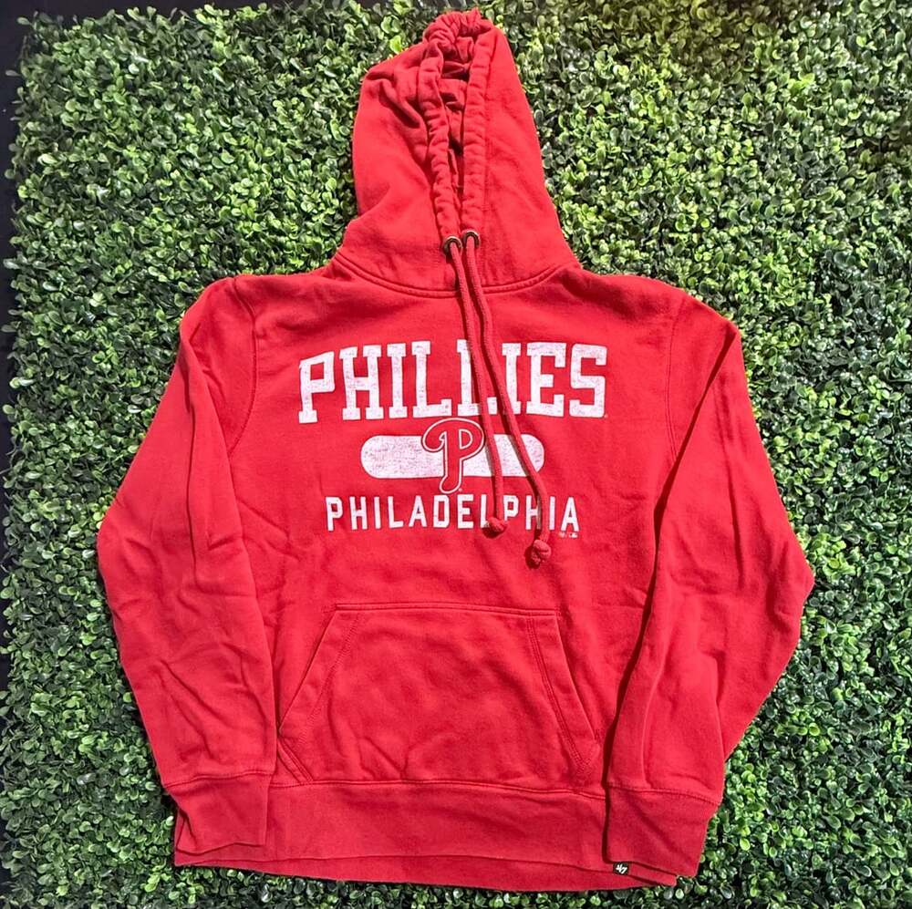 47 Brand Philadelphia Phillies Red Headline Pullover Hoodie Medium